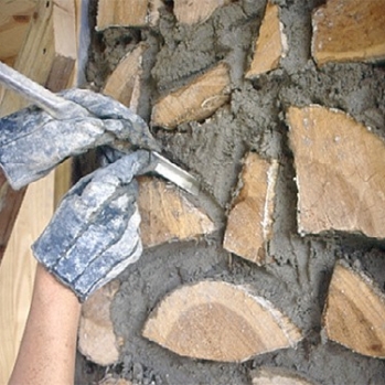 Pointing cordwood mortar joints