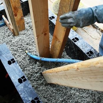 Hempcrete in forms