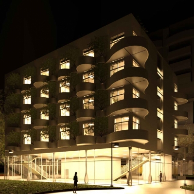 Charlotte Uptown Condo Project: night render