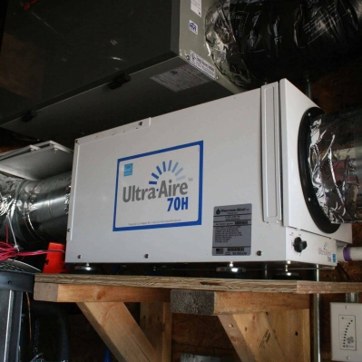 The mechanicals include an ERV, hot water heat pump, minisplit heat pumps...