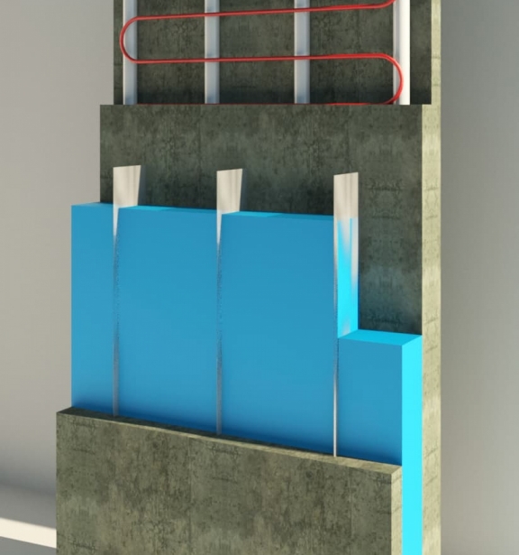 Thermal bridging is essentially eliminated