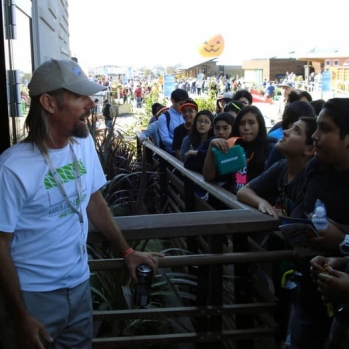 Giving a tour at the Solar Decathlon